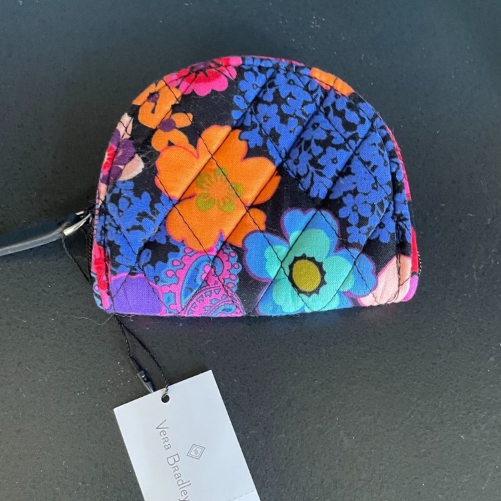 Vera Bradley Coin Purse Floral Fiesta Zip Closure